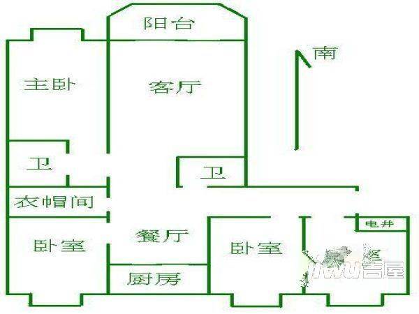 都景园2室0厅0卫户型图