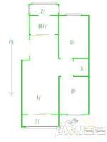 广电宿舍2室1厅1卫61㎡户型图