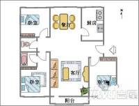 美东国际3室2厅1卫160㎡户型图