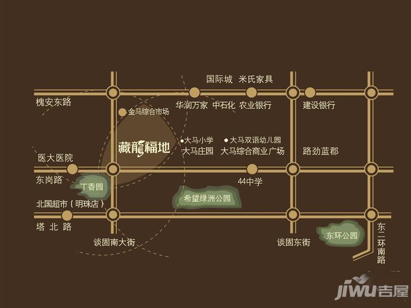 藏龙福地商铺位置交通图图片