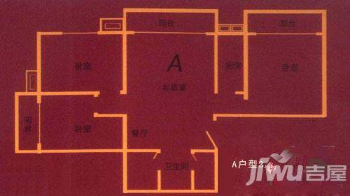 金海华府3室2厅1卫135.9㎡户型图