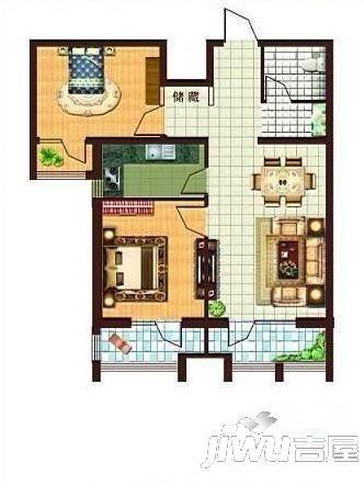 卓达亿嘉盛世春天1室1厅1卫59.5㎡户型图