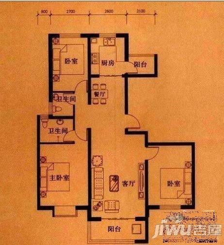 百年华府4室2厅2卫155.5㎡户型图