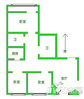 万豪大厦1室1厅1卫58.5㎡户型图