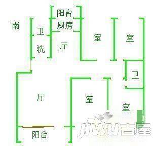 联邦名都二期2室2厅2卫120.5㎡户型图