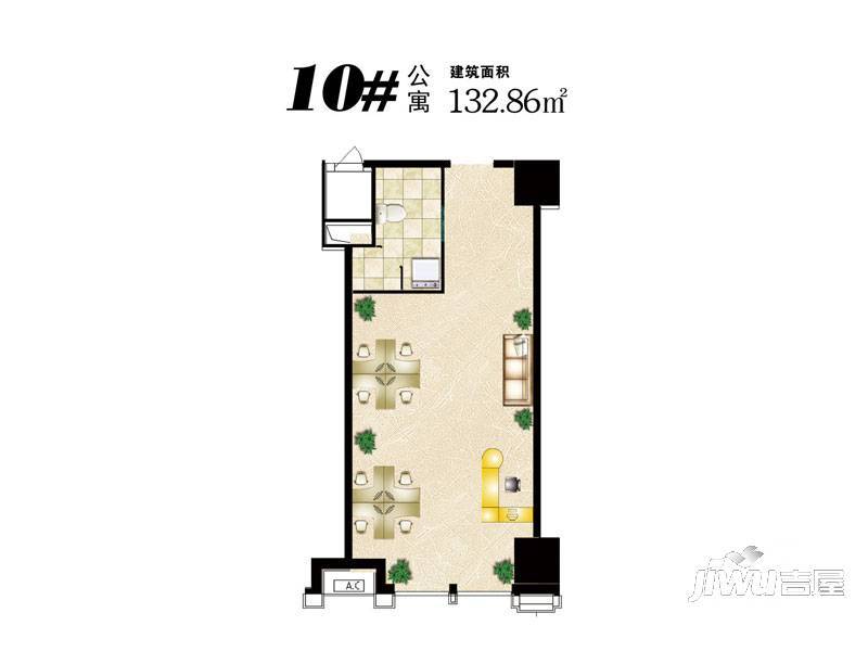 中国·石家庄·塔坛国际商贸城2室1厅1卫133.4㎡户型图