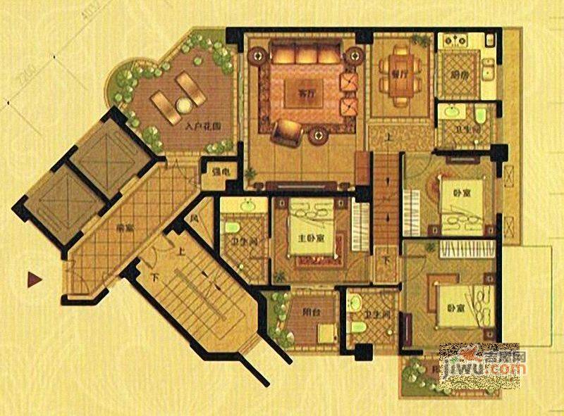 晋兴御园3室2厅3卫135㎡户型图