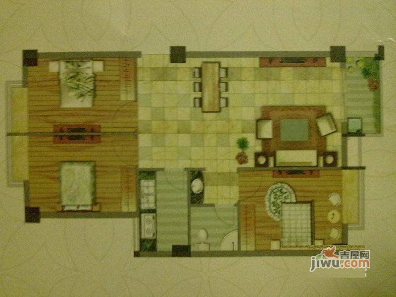 百德畔山1号3室2厅2卫113㎡户型图