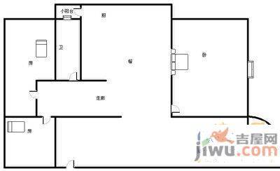 南丰新城1室1厅1卫50㎡户型图