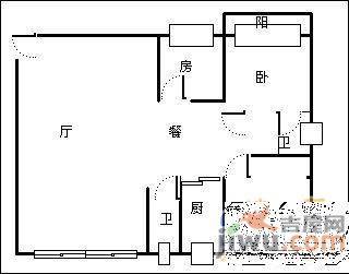 南丰新城1室1厅1卫50㎡户型图