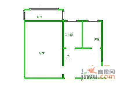 南丰新城1室1厅1卫50㎡户型图