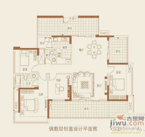 东方银座4室2厅2卫196㎡户型图