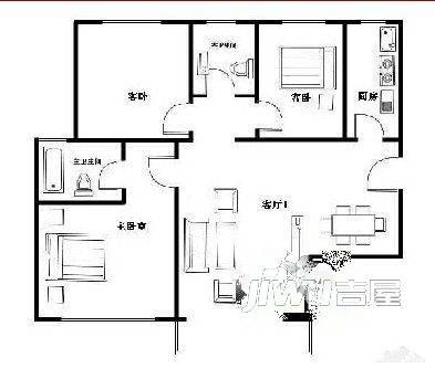 世纪花园3室2厅2卫户型图