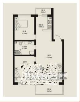 海逸国际公寓1室1厅1卫户型图