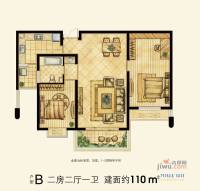 盛世名苑二期2室2厅1卫110㎡户型图