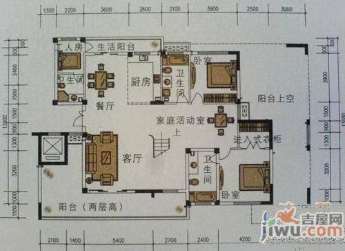 紫金华庭4室2厅3卫户型图