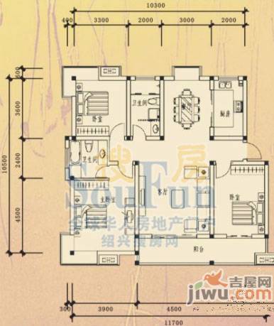 星月湾普通住宅45㎡户型图