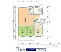 东昌公寓3室1厅2卫139.3㎡户型图