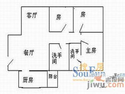 福东花园2室1厅1卫户型图