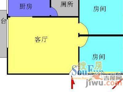 福东花园2室1厅1卫户型图