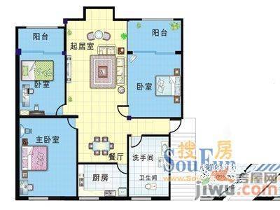 德泽苑3室2厅2卫户型图