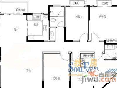 德泽苑3室2厅2卫户型图