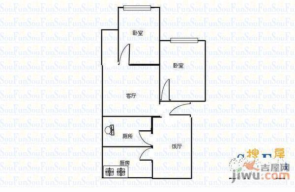 东升苑南区2室2厅1卫户型图