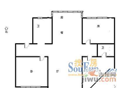 滨江花园3室2厅2卫户型图