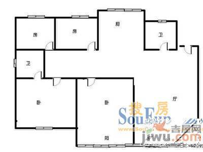 滨江花园3室2厅2卫户型图