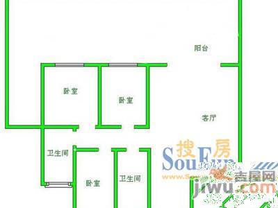 滨江花园3室2厅2卫户型图