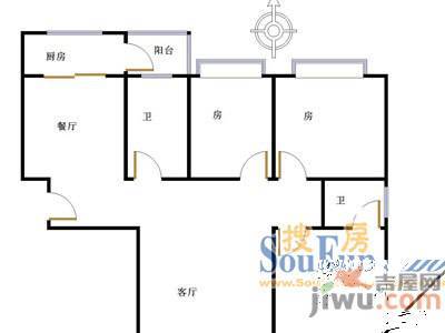 滨江花园3室2厅2卫户型图