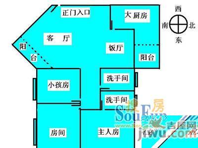 滨江花园3室2厅2卫户型图