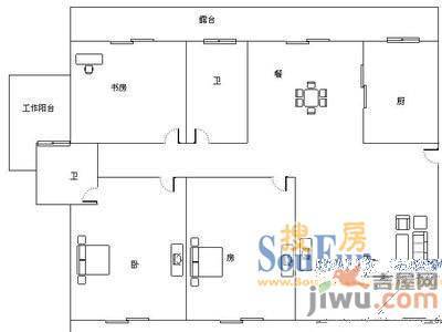 滨江花园3室2厅2卫户型图