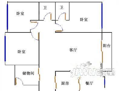 东升苑北区1室1厅1卫户型图