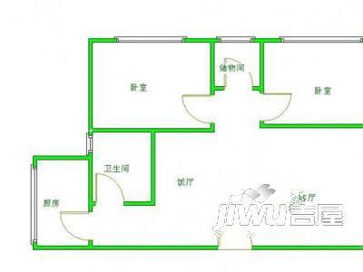 东升苑北区1室1厅1卫户型图