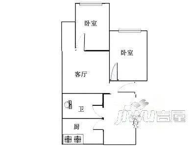 东升苑北区1室1厅1卫户型图