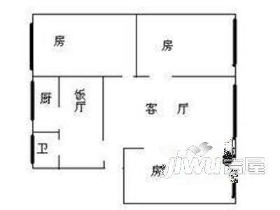 东升苑北区1室1厅1卫户型图