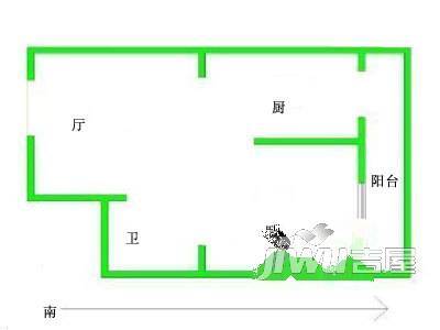 东升苑北区1室1厅1卫户型图