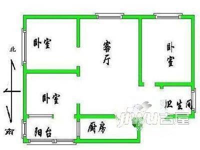 东连河小区2室1厅1卫户型图