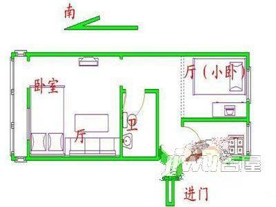 东连河小区2室1厅1卫户型图