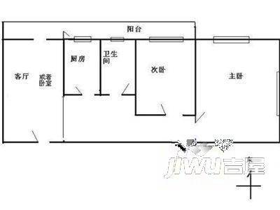 东连河小区2室1厅1卫户型图