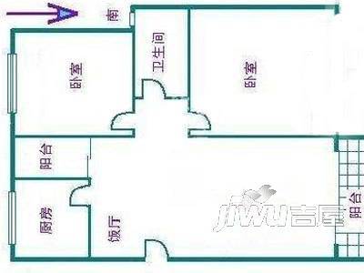 紫晶苑2室2厅1卫户型图