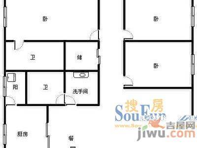 滨河花园2室1厅2卫户型图