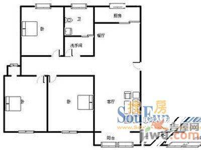 滨河花园2室1厅2卫户型图