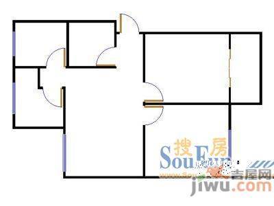 滨河花园2室1厅2卫户型图