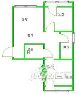 白云山庄2室1厅1卫户型图