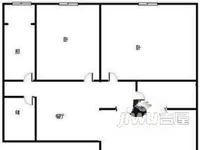 百草园公寓2室1厅1卫户型图