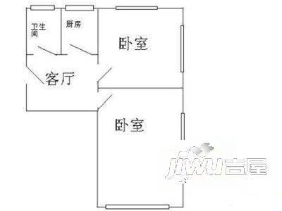 百草园公寓2室1厅1卫户型图