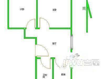 百草园公寓2室1厅1卫户型图