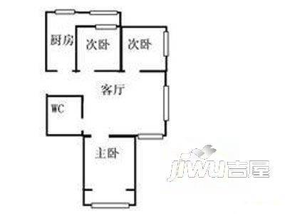 百草园公寓2室1厅1卫户型图